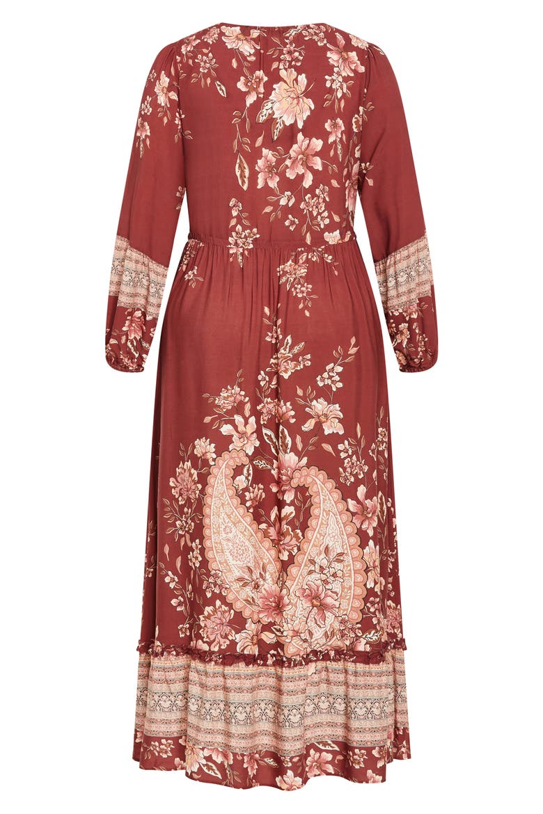 Destiny Placed Print Long Sleeve Maxi Dress, Alternate, color, PAISLEY
