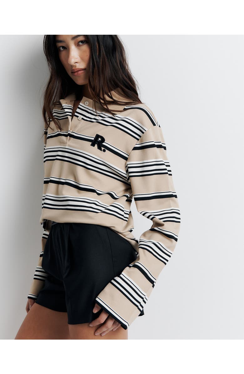 Romy Varsity Polo, Alternate, color, Tan Stripe