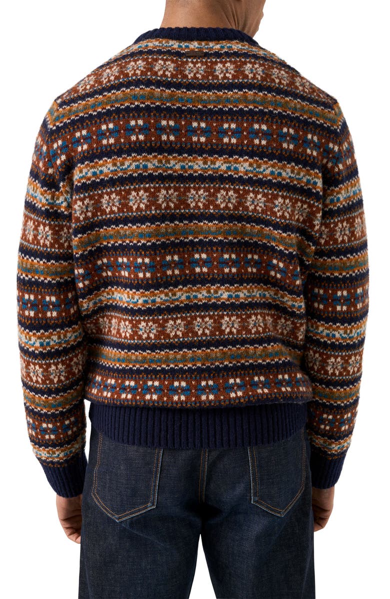 Eton Fair Isle Wool Sweater, Alternate, color, Brown Multi