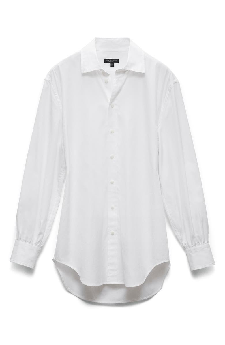rag & bone Ellison Poplin Button-Up Shirt, Alternate, color, White
