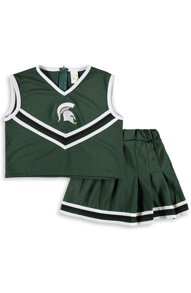 LITTLE KING Girls Youth Green Michigan State Spartans Two-Piece Cheer Set, Main, color, Green