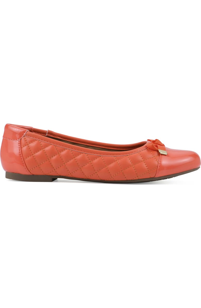 White Mountain Footwear Seaglass Quilted Ballet Flat, Alternate, color, Aperol Spritz/ Smooth