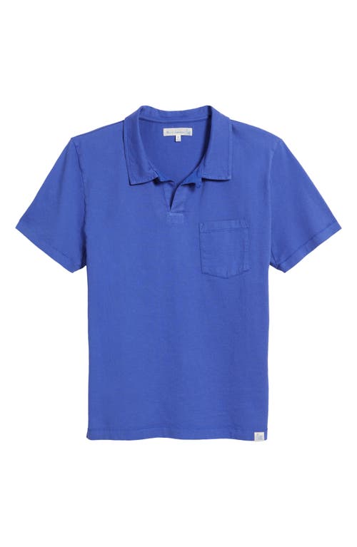 Merz B Schwanen Classic Organic Cotton Jersey Polo With Pocket In Vintage Blue