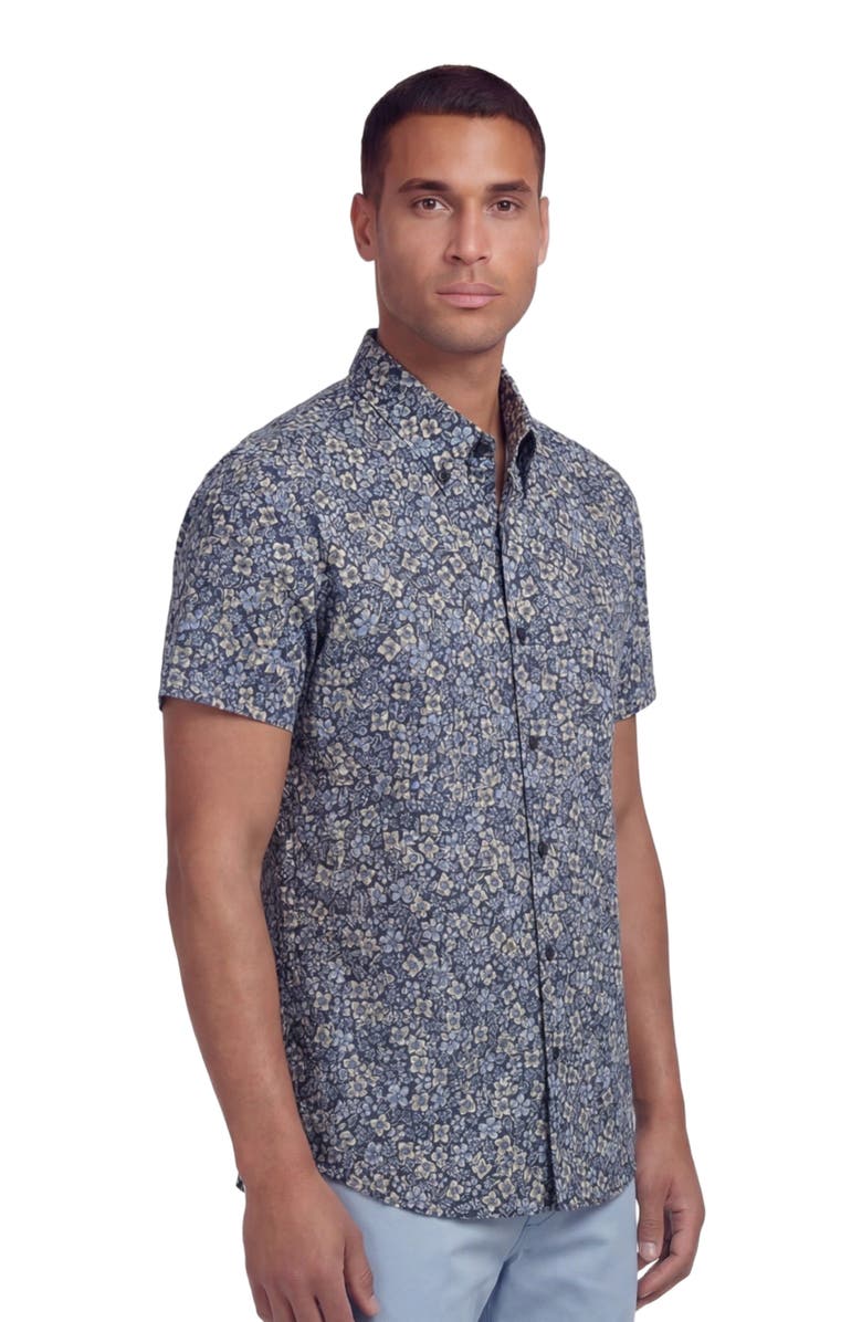 Lords of Harlech Floral Field Mens Printed Button Up Shirt, Alternate, color, Floral Field Black