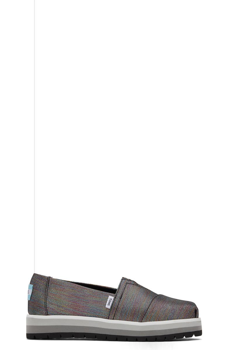 TOMS Kids' Classic Alpargata Platform Slip-On, Alternate, color, Black Black