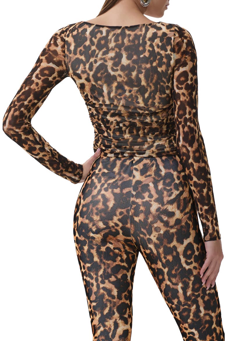 Marcello Peekaboo Lace Trim Mesh Top, Alternate, color, WINTER ANIMAL