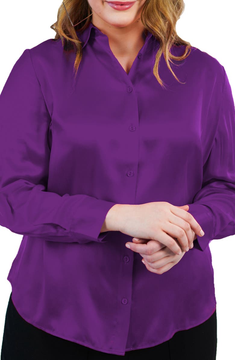 Marée Pour Toi Silk Charmeuse Blouse, Main, color,