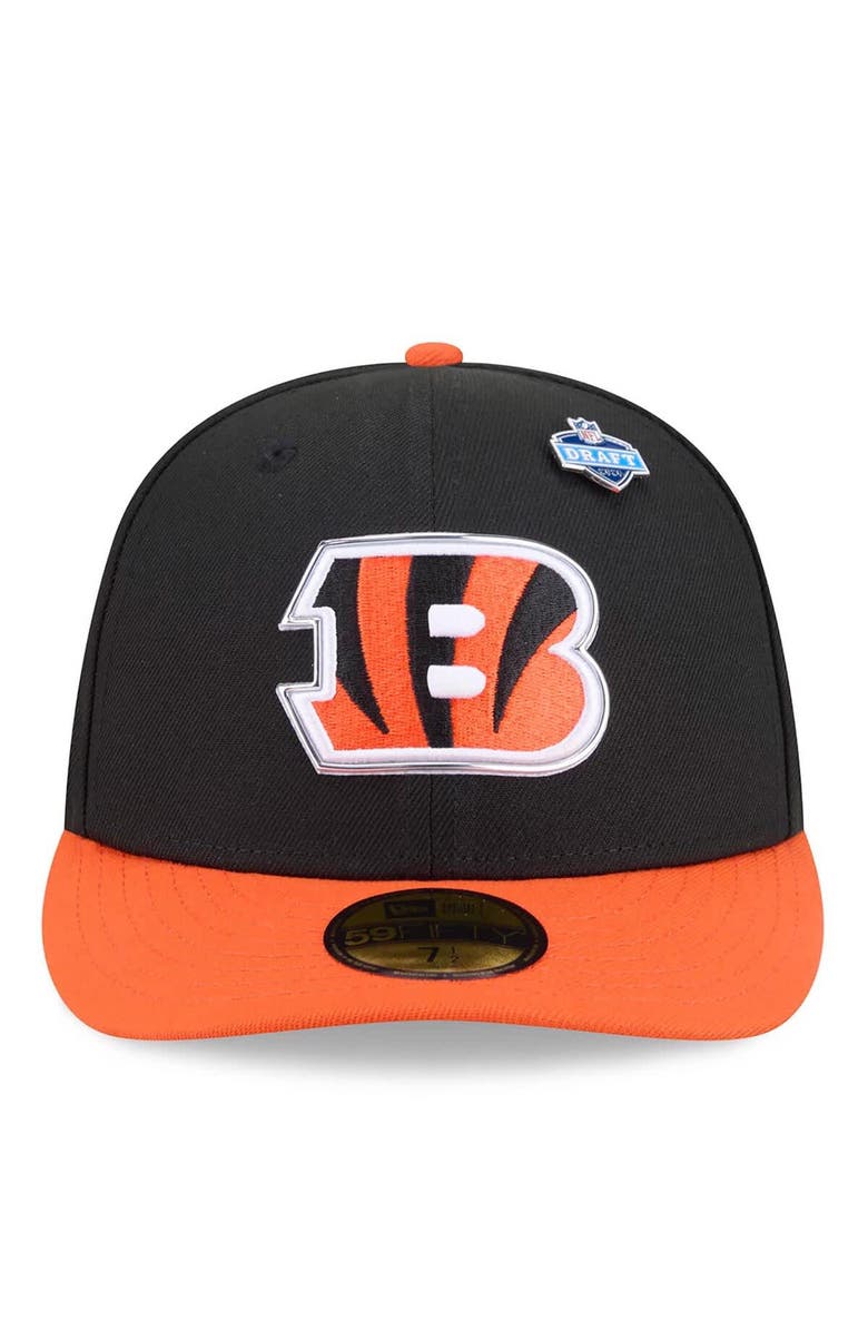 New Era Men's New Era Black/Orange Cincinnati Bengals 2026 NFL Draft Pre-Curved 59FIFTY Fitted Hat, Alternate, color, Black
