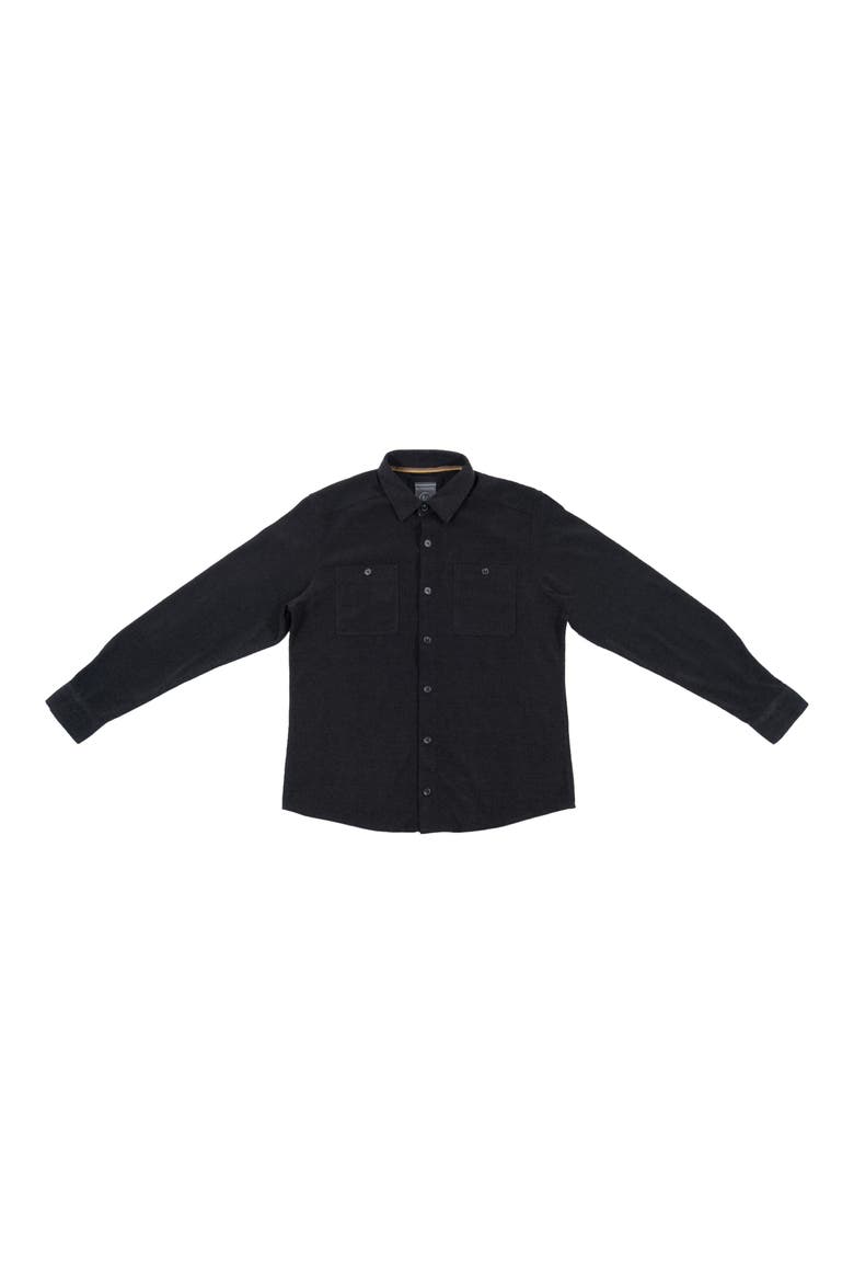 Textured Corduroy Overshirt, Main, color, BLACK