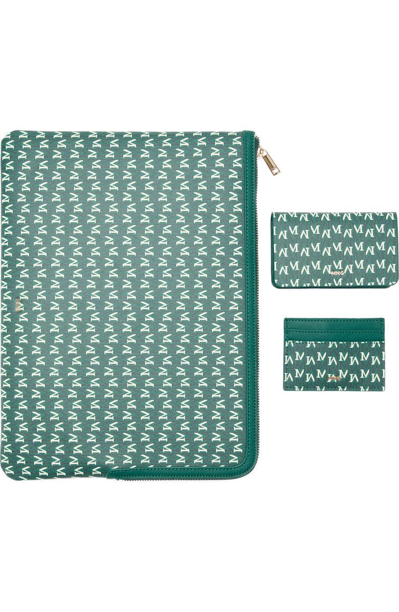 MANGO Monogram Logo Laptop Case, Alternate, color, Green