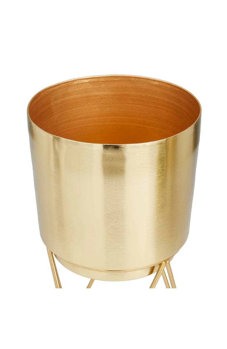 COSMO BY COSMOPOLITAN Goldtone Metal Modern Planter with Removable Stand - Set of 2, Alternate, color, 