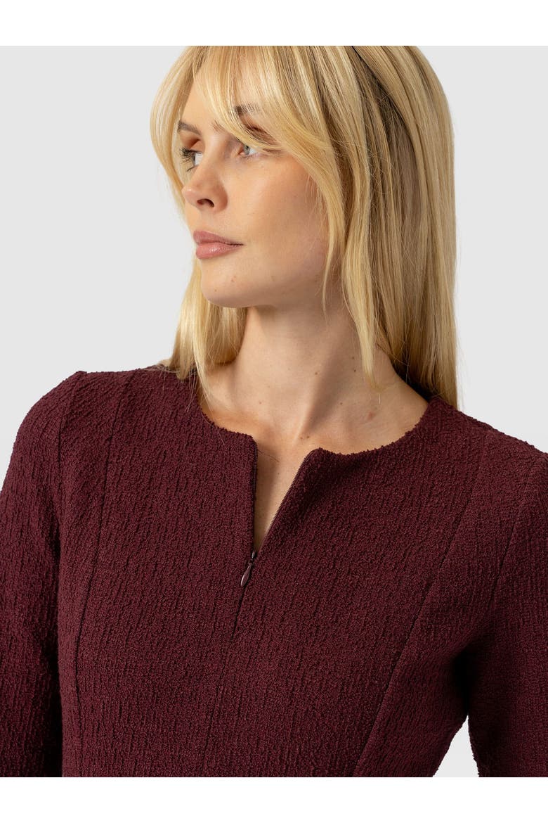 Orla Mini Dress, Alternate, color, Burgundy Boucle