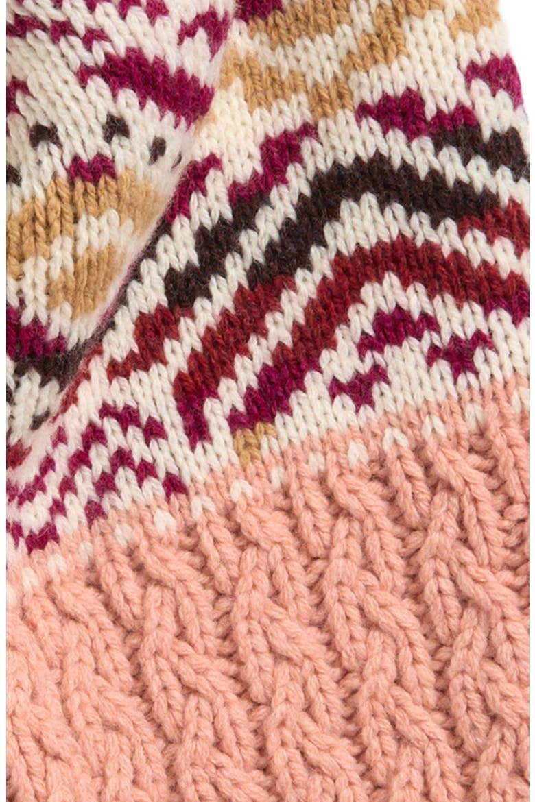 Mountain Fair Isle Scarf, Alternate, color, MISTY ROSE