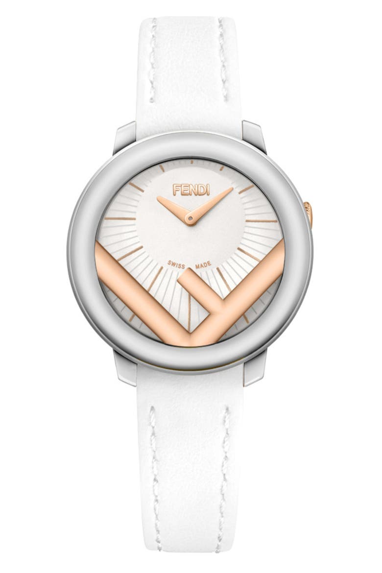 Run Away Leather Strap Watch, 28mm, Main, color, TWO TONE
