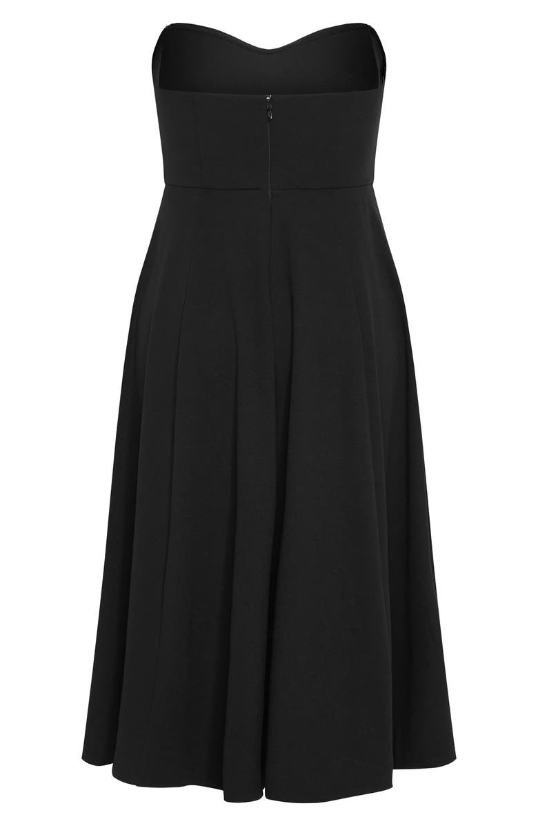 City Chic Pleated Sleeveless Maxi Dress, Alternate, color, Black