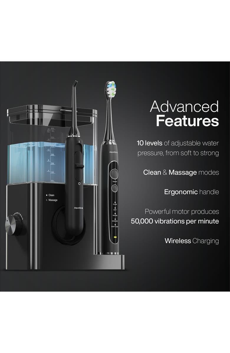 AQUASONIC Home Dental Center PRO - Black Series Pro+Oral Irrigator, Alternate, color, Black