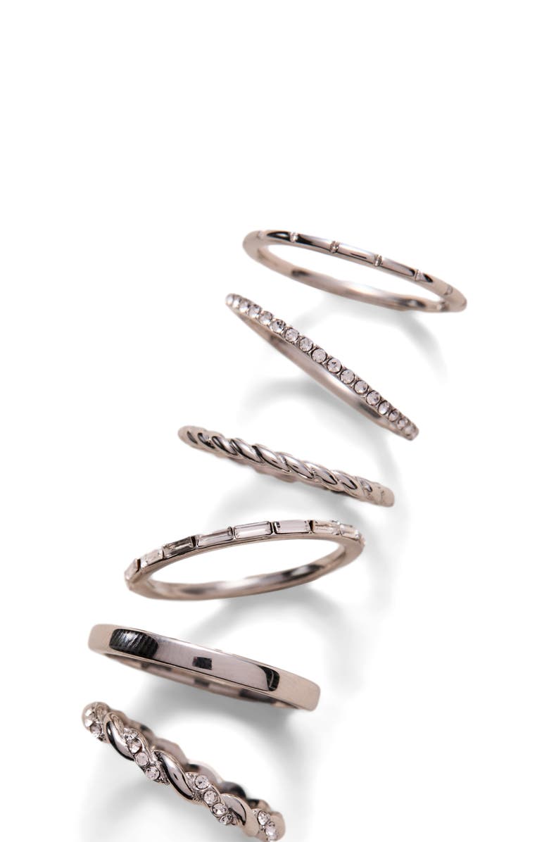 Alex and Ani Rope Stacking Texture Ring Set of 3, Alternate, color, Silver