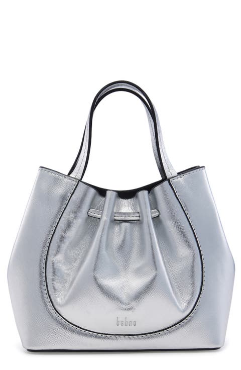 Mini Katrina Metallic Leather Crossbody Tote