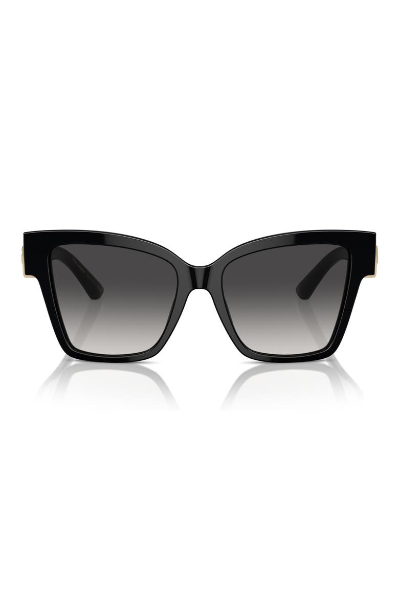 54mm Gradient Square Sunglasses, Alternate, color, BLACK