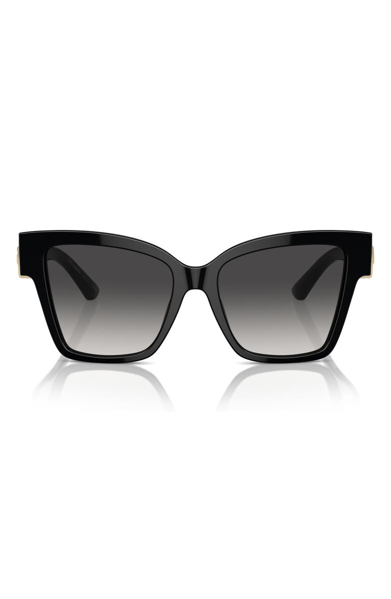 Dolce&Gabbana 54mm Gradient Square Sunglasses, Alternate, color, Black