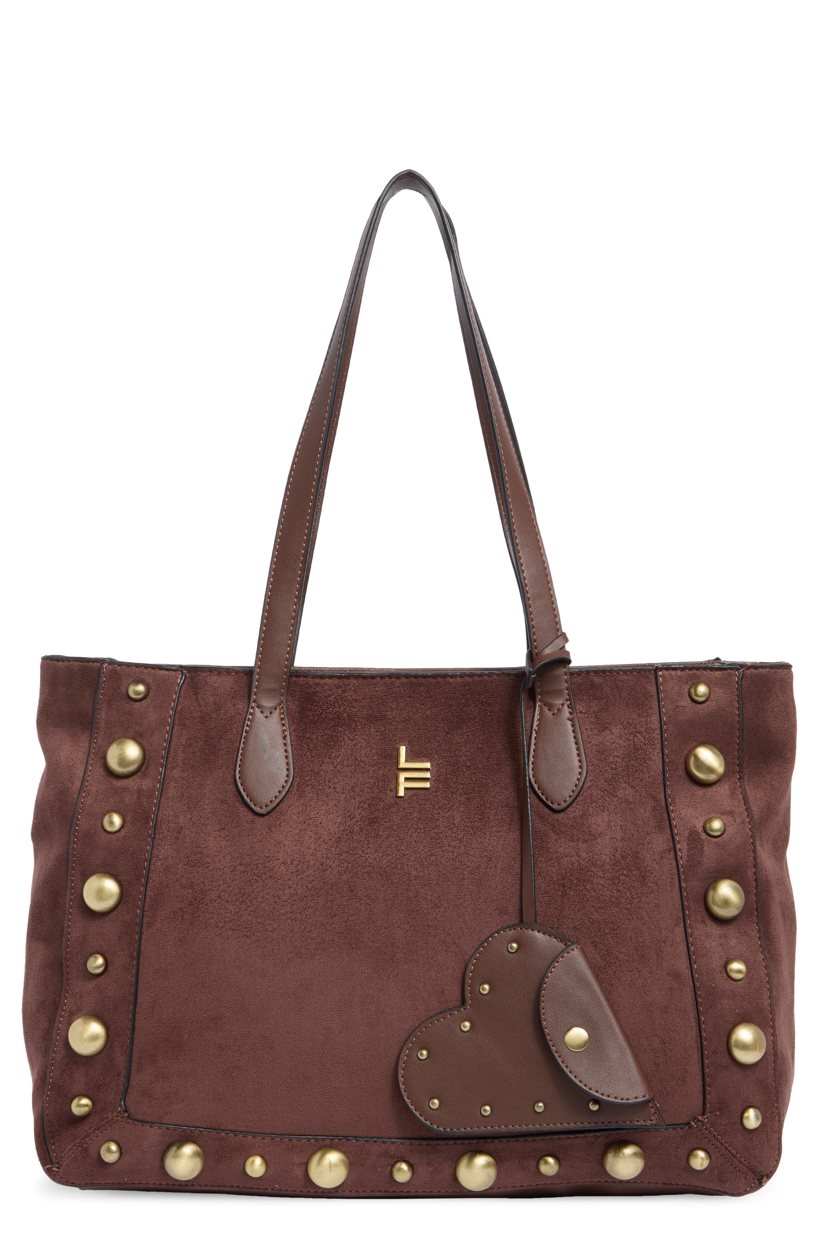 Faux Suede Studded Tote