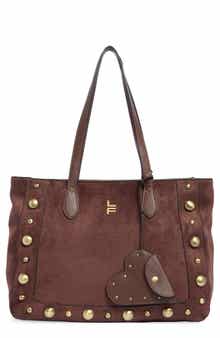 Faux Suede Studded Tote