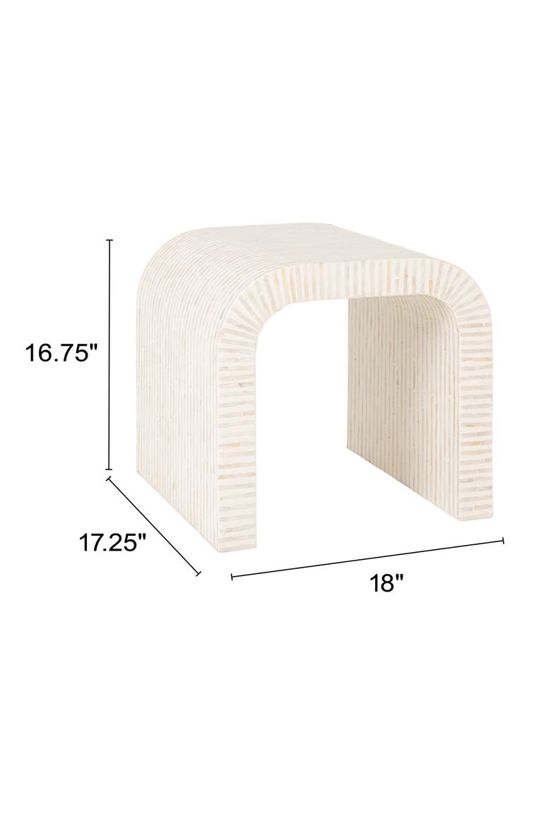 Waterfall Coffee Table, Alternate, color, White