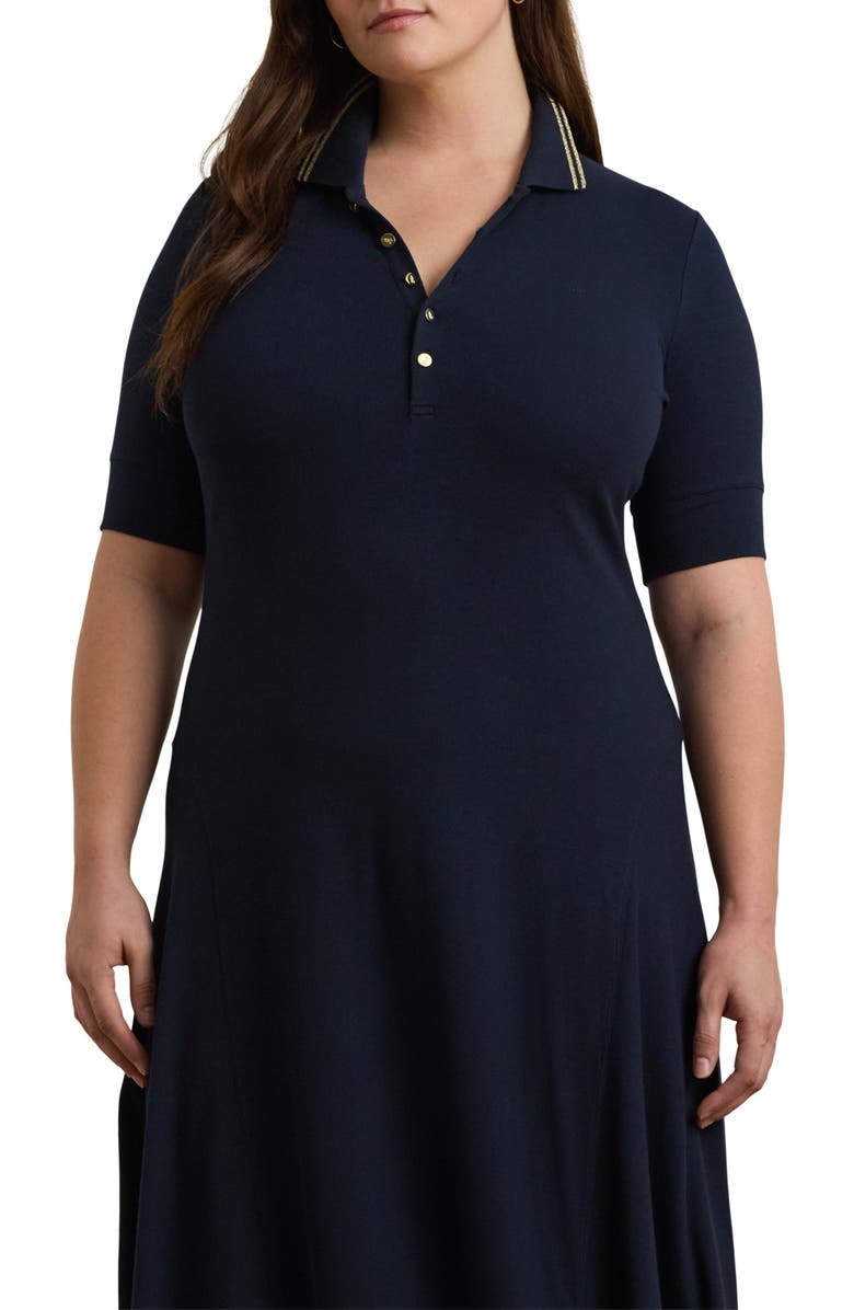 Lauren Ralph Lauren Tipped Collar Polo Dress, Alternate, color, 