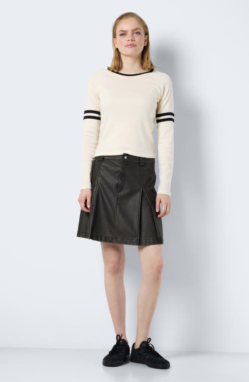 Noisy May Dorothy Washed Faux Leather Skirt In Green Moss Detail Wa