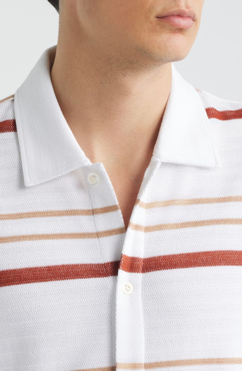 BOSS Pitti Stripe Short Sleeve Button-Up Shirt, Alternate, color, White