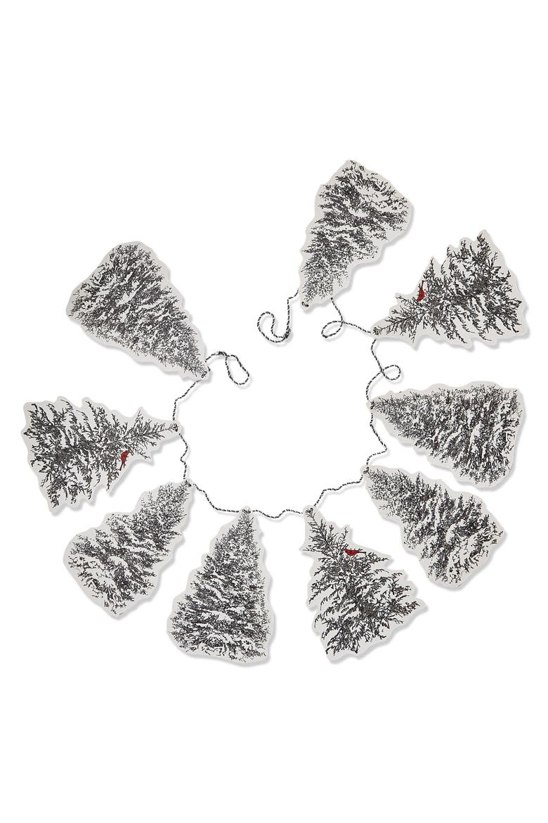 Winter Sketches Black Paper Tree Garland Holiday Decor, Main, color, Black