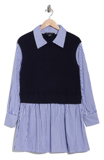 French Connection Open Knit Sweater Dress In Multi