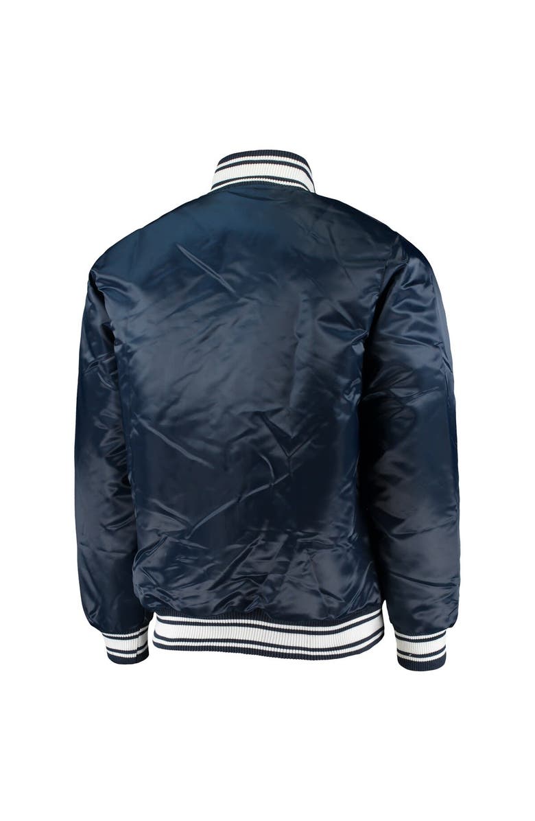 STARTER Men's Starter Navy Tennessee Titans Locker Room Satin Varsity Full-Snap Jacket, Alternate, color, Navy