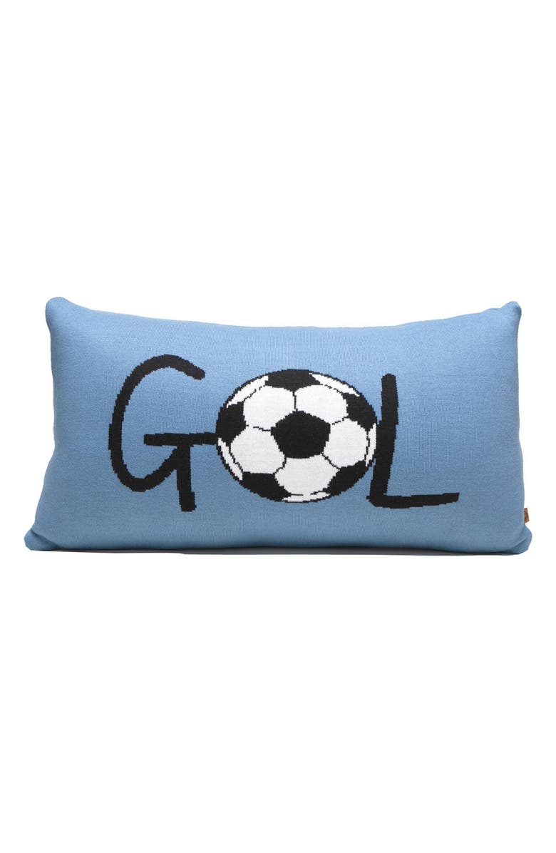 RIAN TRICOT Gol Soccer Rectangular Throw Pillow, Main, color, Dark Blue
