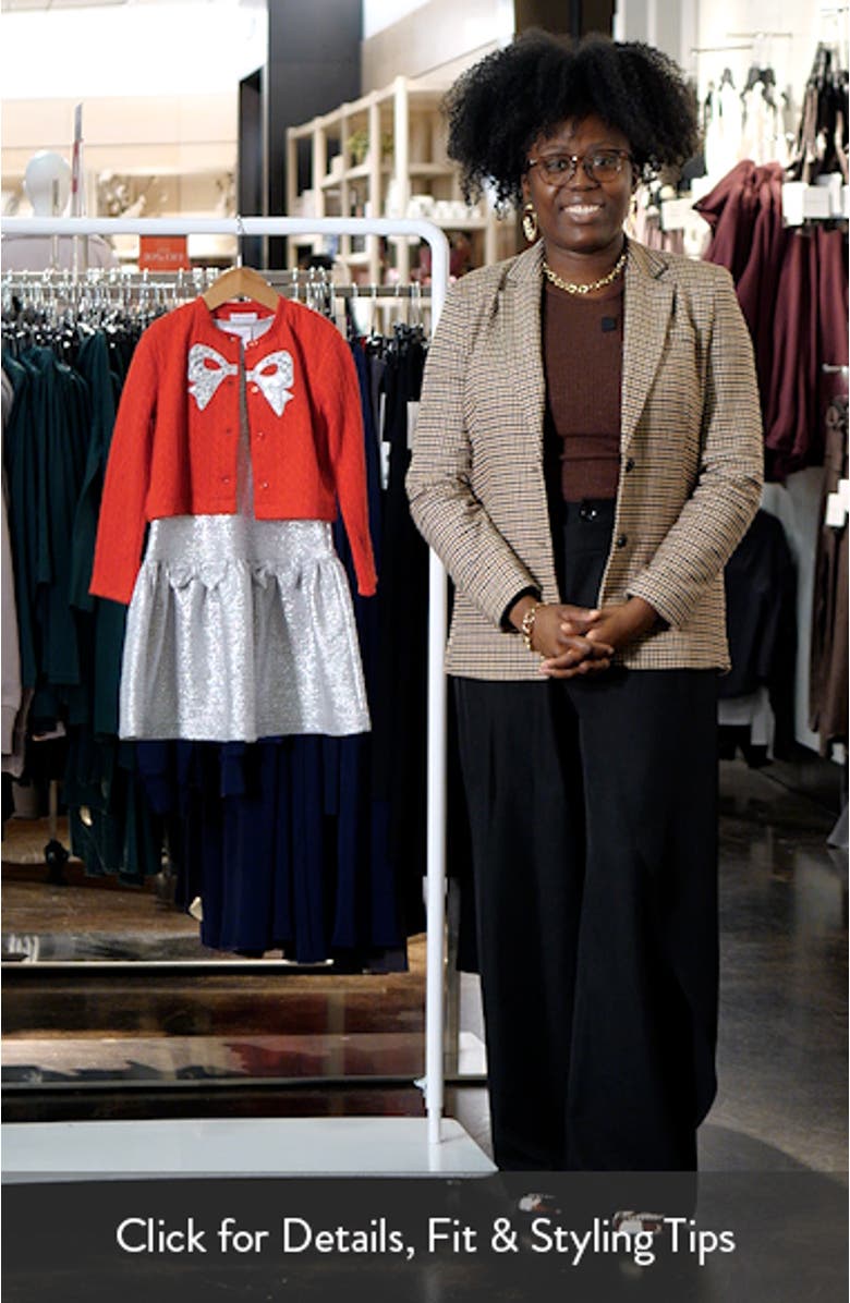 Kids
 Foil Sequin Drop Waist Party Dress 
Crop Cardigan Set, sales video thumbnail