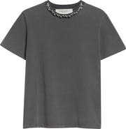 Golden Goose Crystal Embellished Distressed Cotton T-Shirt