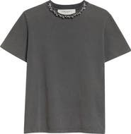 Golden Goose Crystal Embellished Distressed Cotton T-Shirt