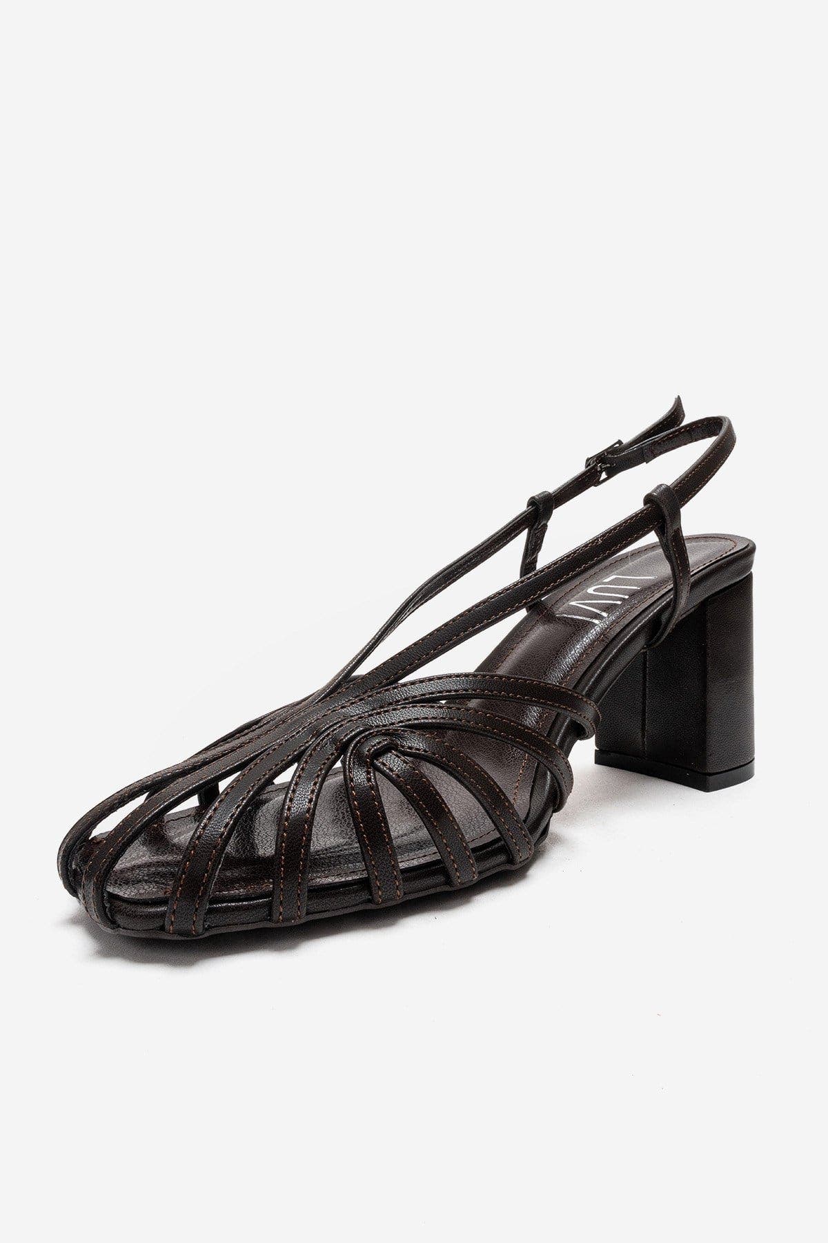 Prologue Shoes Wilda Block Heel Sandal, Alternate, color, Brown