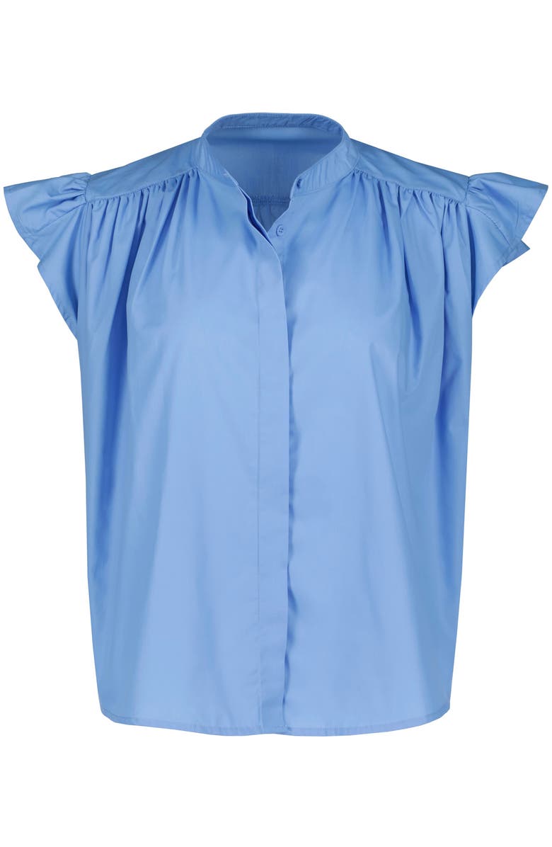 Bishop + Young Camryn Flutter Sleeve Poplin Top, Alternate, color, Azure