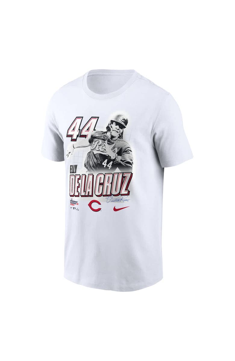 Nike Men's Nike Elly De La Cruz White Cincinnati Reds 2025 MLB Speedway Classic Player Graphic T-Shirt, Alternate, color, 