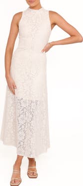 Petal & Pup Danni Lace Mock Neck Midi Dress