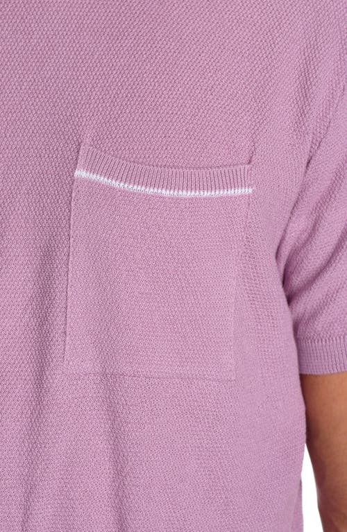 Studio Garnet Los Angeles Textured Short Sleeve Cotton Sweater In Lavender