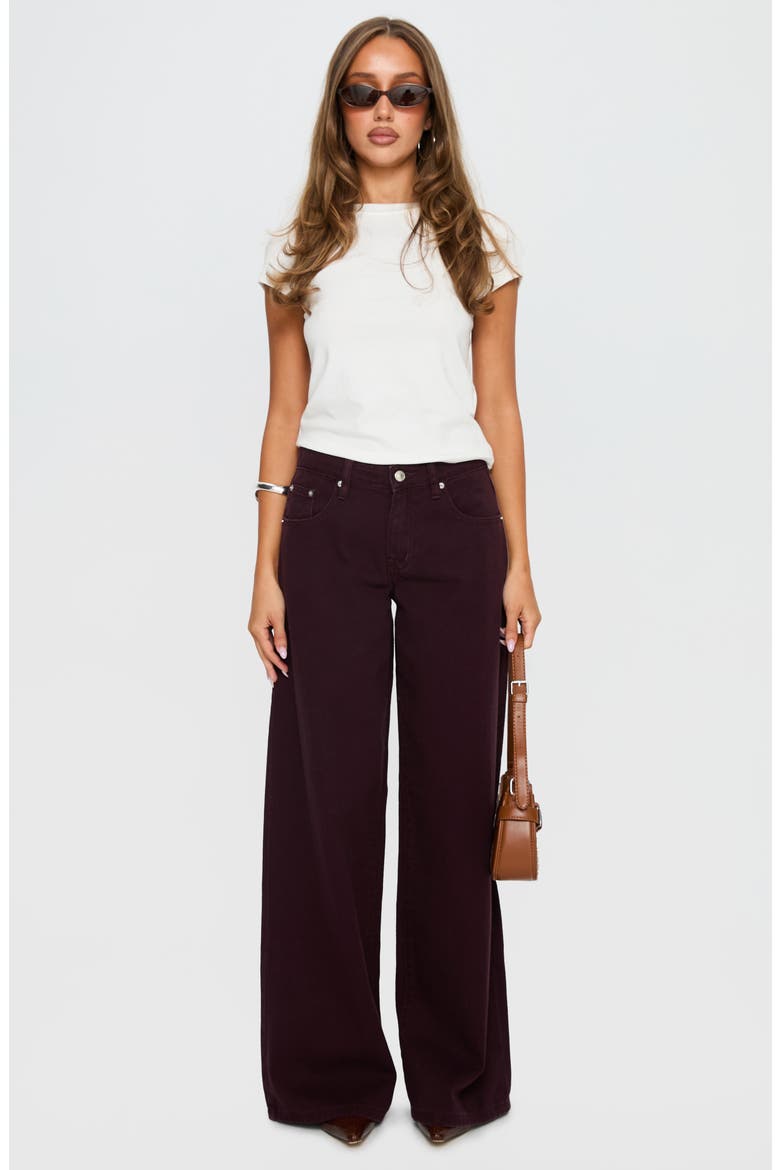 Big News Mid Rise Wide Leg Jeans, Alternate, color, RED