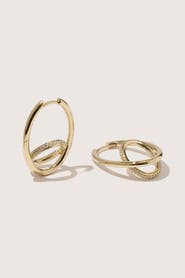 Otiumberg 14kt Gold Vermeil Pave Spiralis Earrings