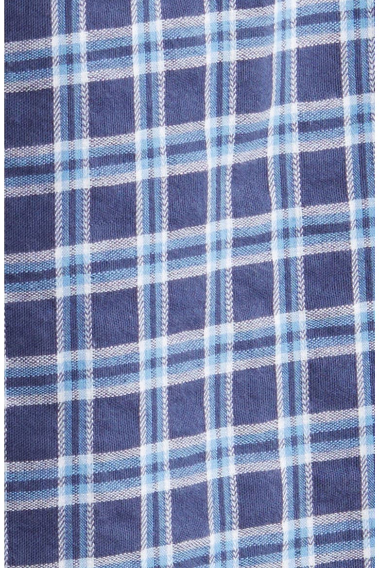 Tropical Cotton Button-Up Shirt, Alternate, color, NAVY VISTA PLAID