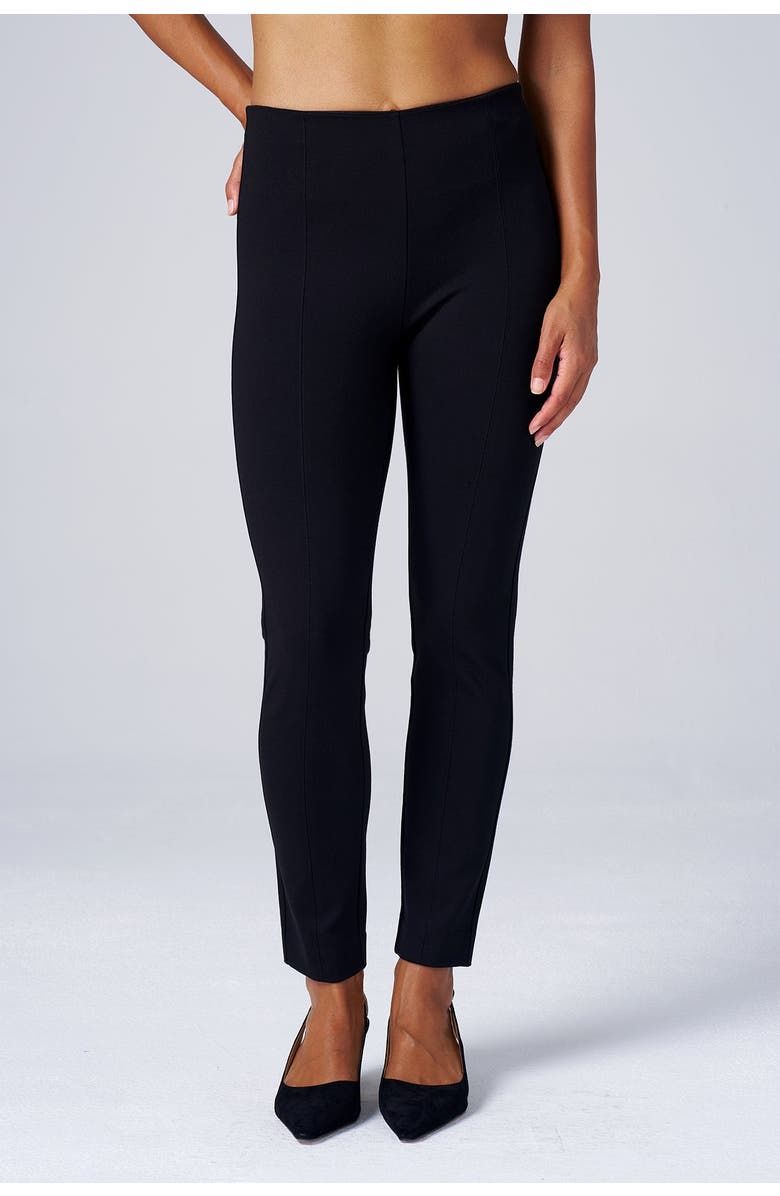 Franne Golde Slim Ankle Stretch Ponte Pant, Main, color, Black