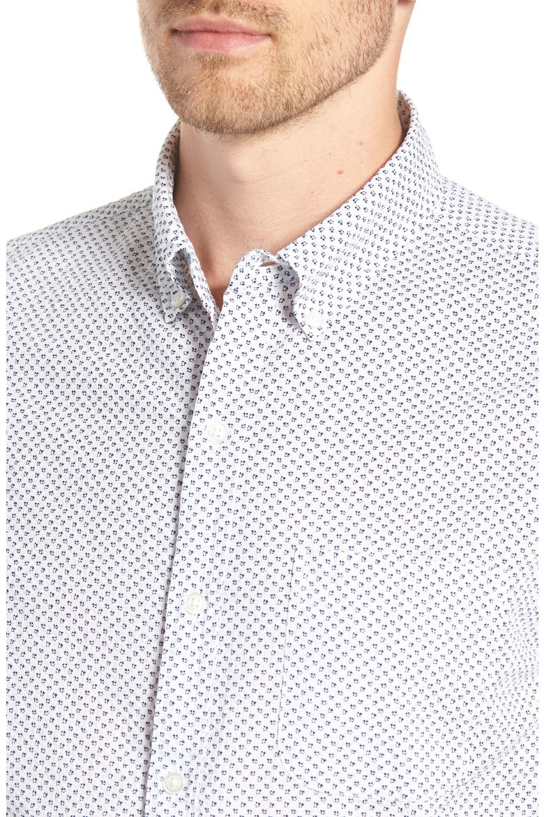Riviera Slim Fit Print Shirt, Alternate, color, DUANE FLOWER - WHITE