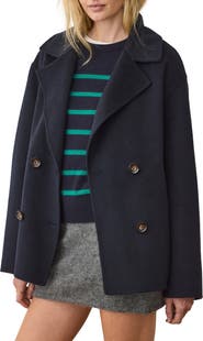 Marine Layer Colette Wool Blend Peacoat