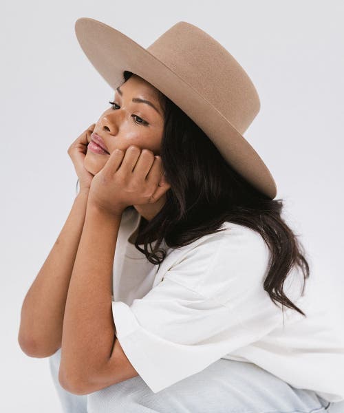 Gigi Pip Dakota Wide Brim Felt Hat In Brown
