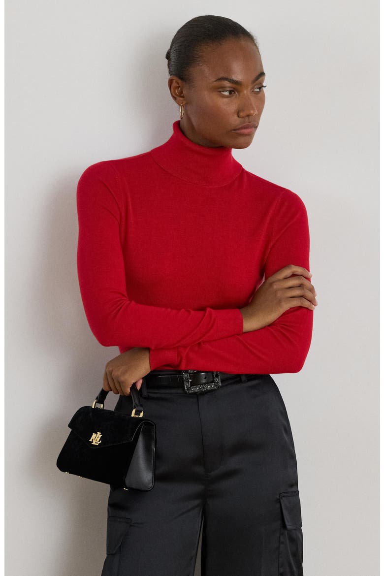 Slim Turtleneck Sweater, Alternate, color, RALPH RED